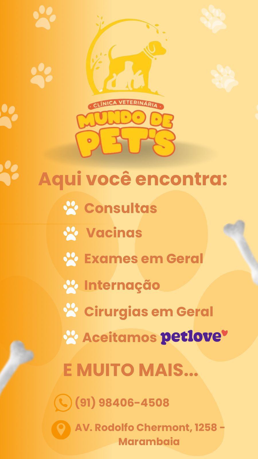 Clínica Mundo de Pets, prestador credenciado Petlove Saúde em Belém